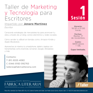 Taller de Marketing y Tecnología para Escritores